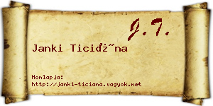 Janki Ticiána névjegykártya